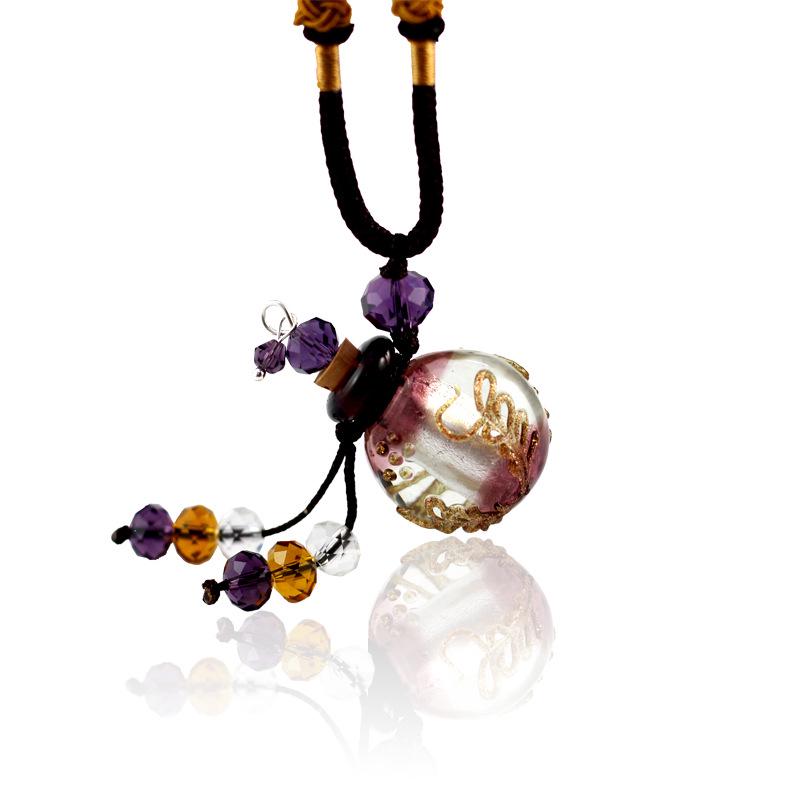 1PC Murano Glass Perfume Baroque Necklaces Essential Oil Vials Aroma Perfume Bottle Necklace