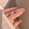 New Cute Sweet Hollow Heart Zircon Hoop Earring For Women Classic Shiny Stud Earrings Fashion Small Trendy Ear Buckle Jewelry