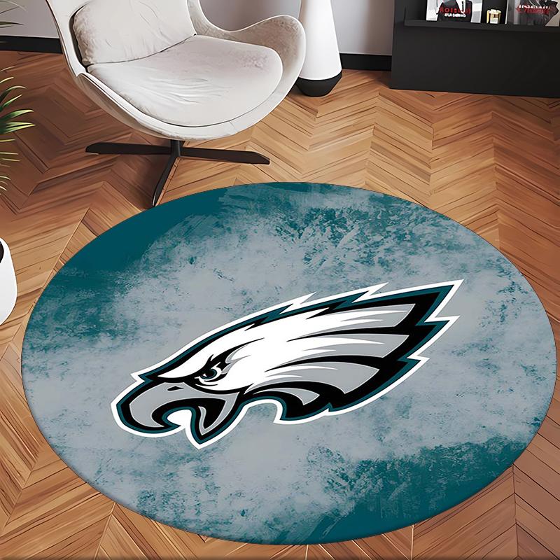Philadelphia Eagles (1) Round Office Rug Decorative Floor Rug for Office Bedroom Living Room and Home Space