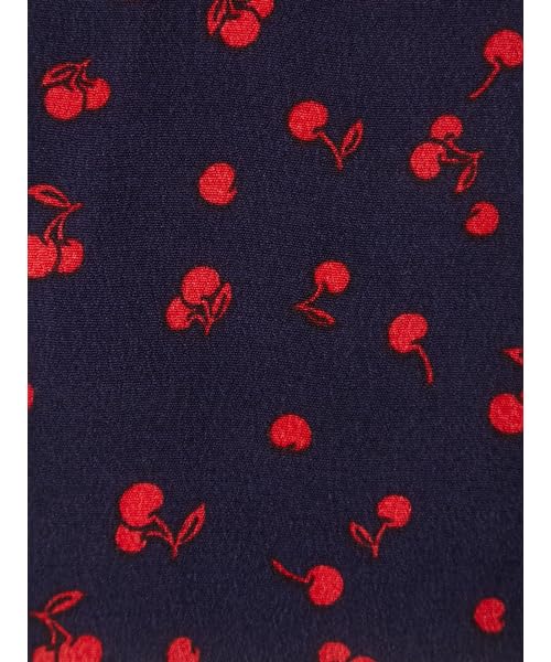 FRAY Fruit Print Dress FWFO252089 NVY I.D. 2-Way Off-the-Shoulder Women's