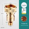 All-Copper Universal Washing Machine Faucet Adapter with Inlet Hose and 46-Point Stop Valve