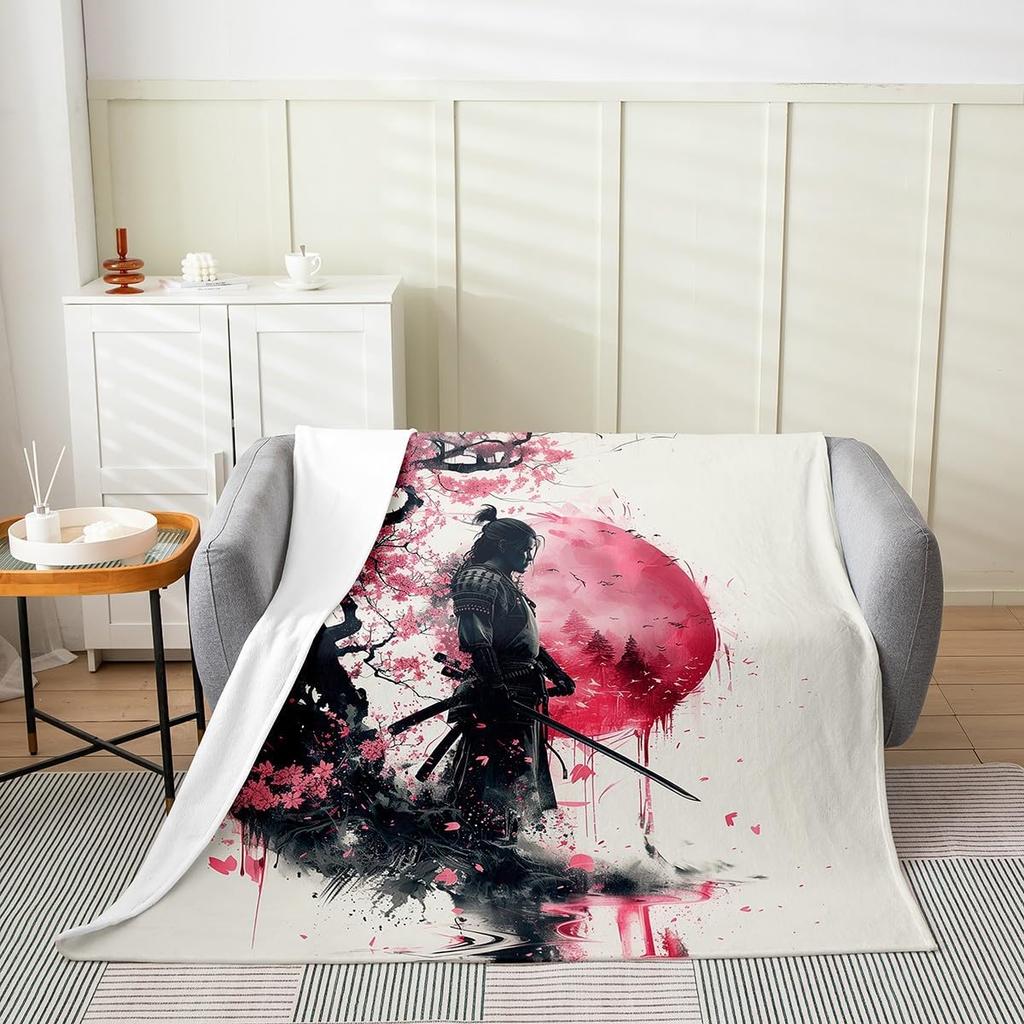 Stars Print Throw Blanket Cute Star Pattern Soft Breathable Fleece Blanket Watercolor Geometric Fuzzy Blanket for Sofa Bed Couch