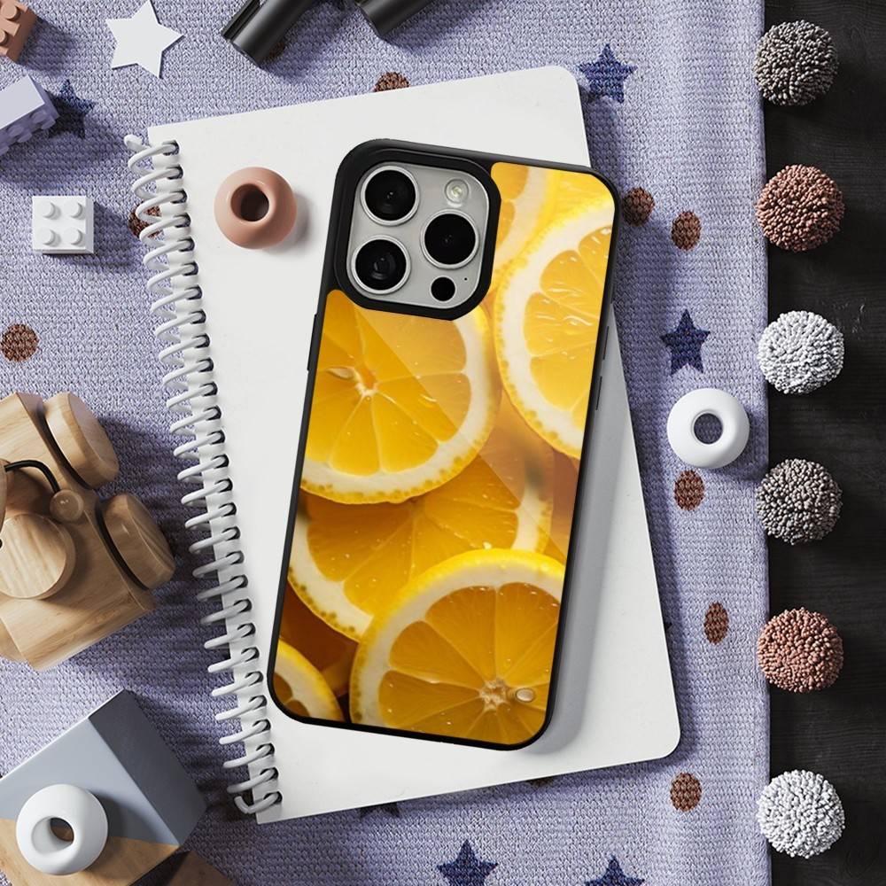 

Fruit Art lemon For iPhone 16,14,13,15,11,12,17,Plus,Mini, Pro,For Magsafe,Max,Magnetic Wireless Charging Case iPhone17Pro