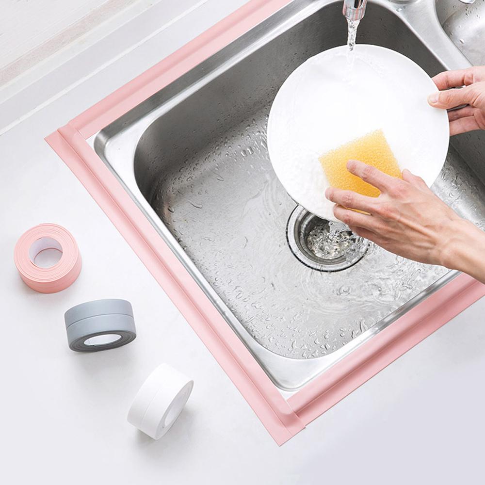 Bathroom Caulk Tape Self Adhesive Sealing Tape Strip PVC Waterproof OilProof Kitchen Sink Shower Toilet Wall Sticker
