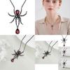 Gothic Style Black Spider Pendant Necklace For Women Fashionable Statement Jewelry