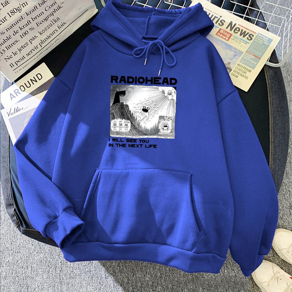 Radiohead Printed Sweatshirt Funny Retro Cartoon Hoody Harajuku Manga Hoodie Unisex Autumn Fleece Long Sleeve Clothes Streetwear