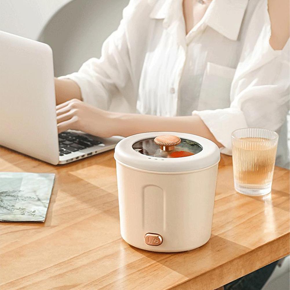Hot Pot Electric Portable Ramen Cooker With Anti Dry Burning Function Detachable Power Cord Button Control Portable Electric Pot