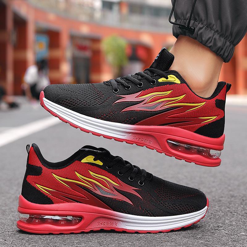 22 autumn new air cushion youth breathable soft-soled running shoes flame couple sports shoes