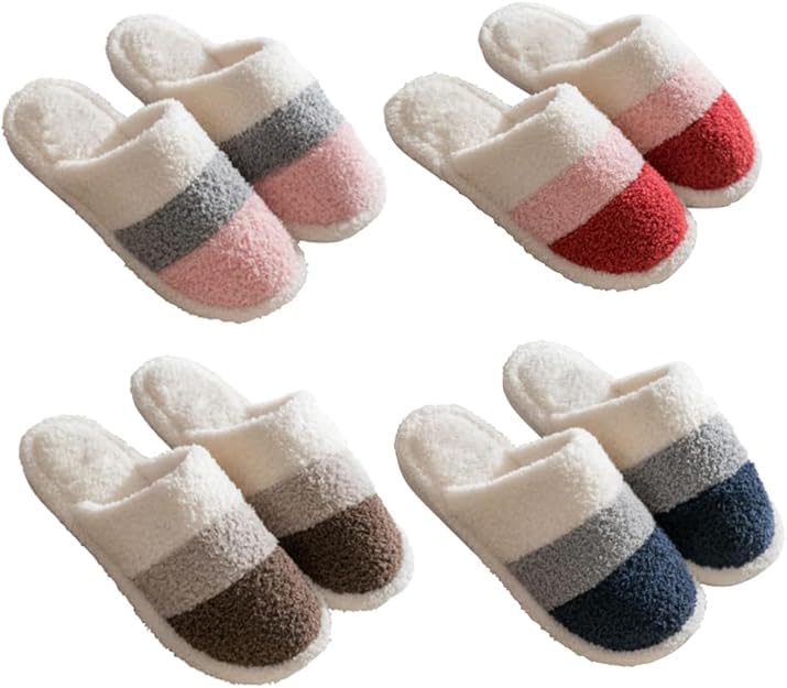 

VNFIX Indoor Set of for Houses and and Cotton Slippers for Rooms and Offices Slippers, 4, Guests, Women s Men s, Washable, Stylish, Breathable,