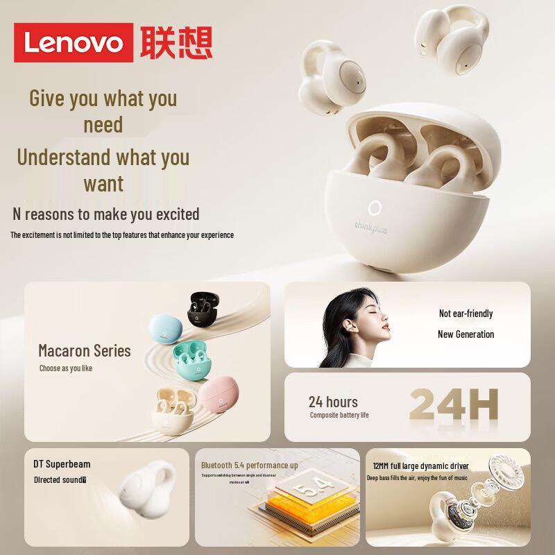 Lenovo LP25 True Wireless Open-Ear Bluetooth Earbuds