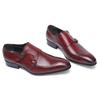 Men'Sdressshoes Pointed Monk Monk Shoes Cowhide Dress Leather Shoes Men'S Double Buckle Business Casual Shoes