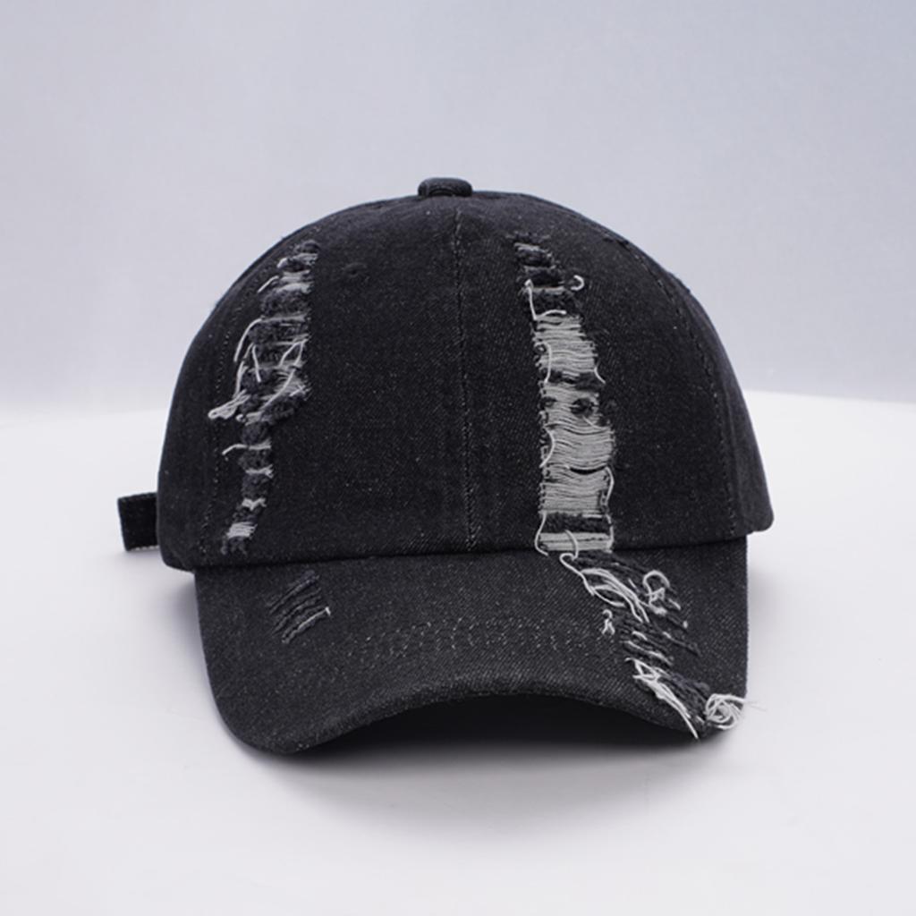 Ripped cowboy baseball cap big head circumference deep top cap women's autumn sports breathable hat