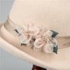 Elegant Floral Fleece Bucket Hat] Women'S Elegant Vintage Autumn/Winter Fleece Bucket Hat with Rolled Brim and Fashion Floral Accent, Fisherman Cap