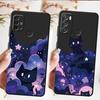 Etui do Motorola Moto G71 G53 G30 G50 G22 Edge40 G51 G73 G52 Edge 20 Pro 30 Lite G60s G32 Pokrowiec Czarny Kot Gwieździsta Noc