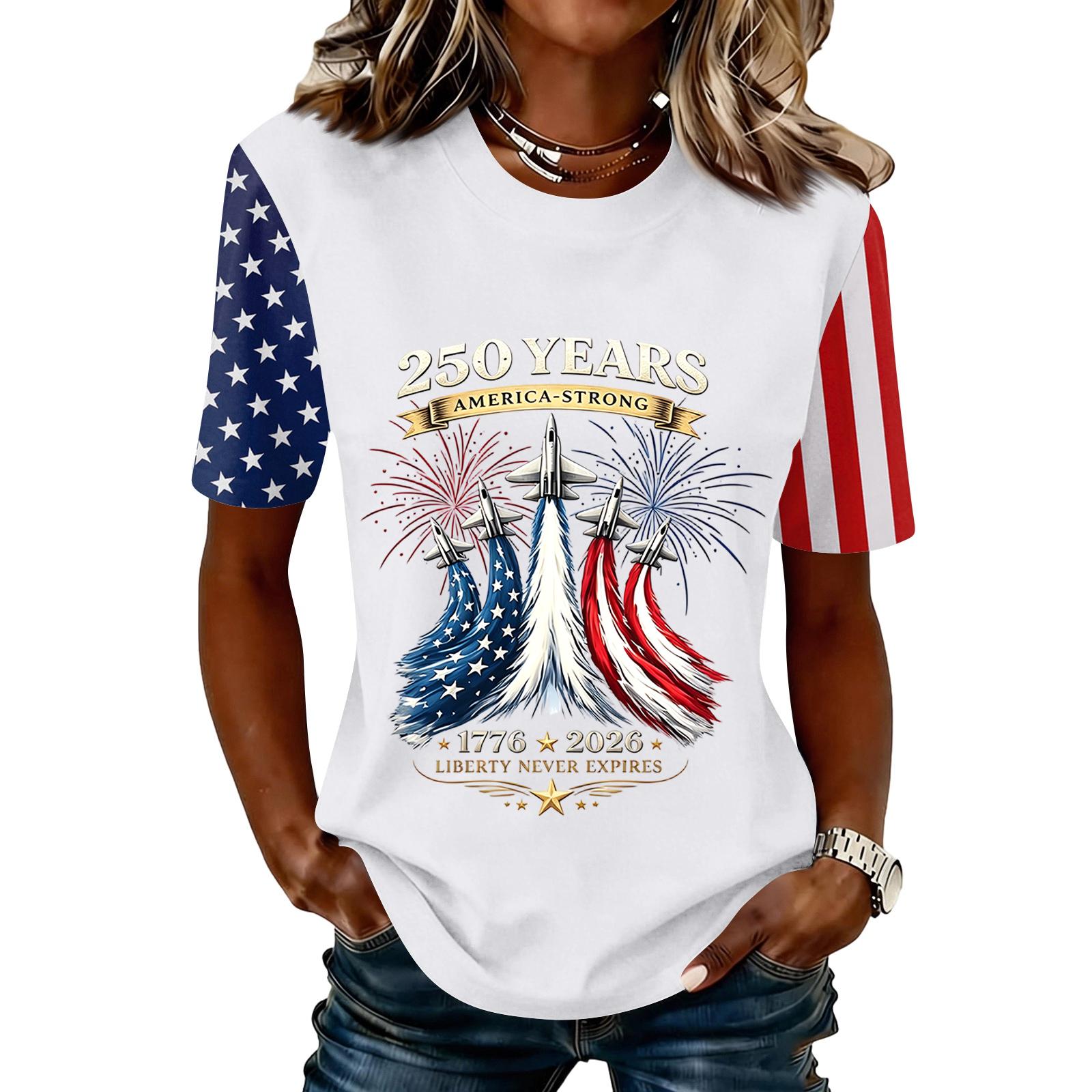 

Women s Fashionable Casual Short Sleeve Print Round Neck Pullover Top XL білий