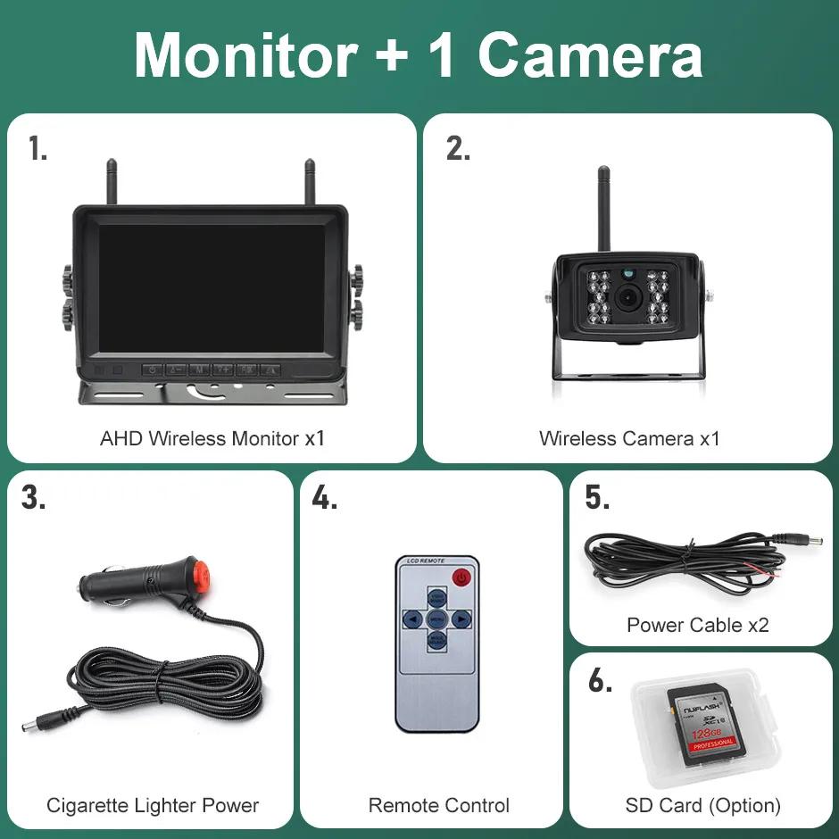 

GreenYi беспроводной AHD 7 дюймов DVR BSD монитор 1080P высокое разрешение ночное видение обратный резервный рекордер Wifi камера для автобуса грузовика No SD Card
