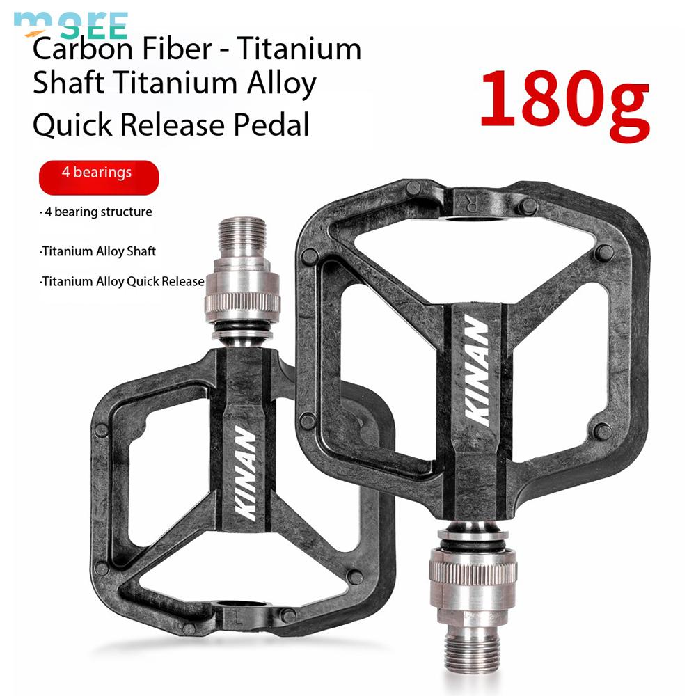 SeeMore 180g Titanium Axles Bike Pedals MKS Quick Release System 4 Sealed Insert Bearing Carbon Fiber Pedals MKS Quick release чёрный