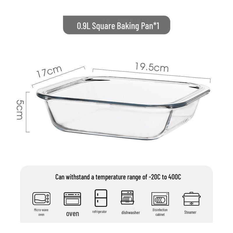 High-Temperature Resistant Rectangular Borosilicate Glass Baking Dish
