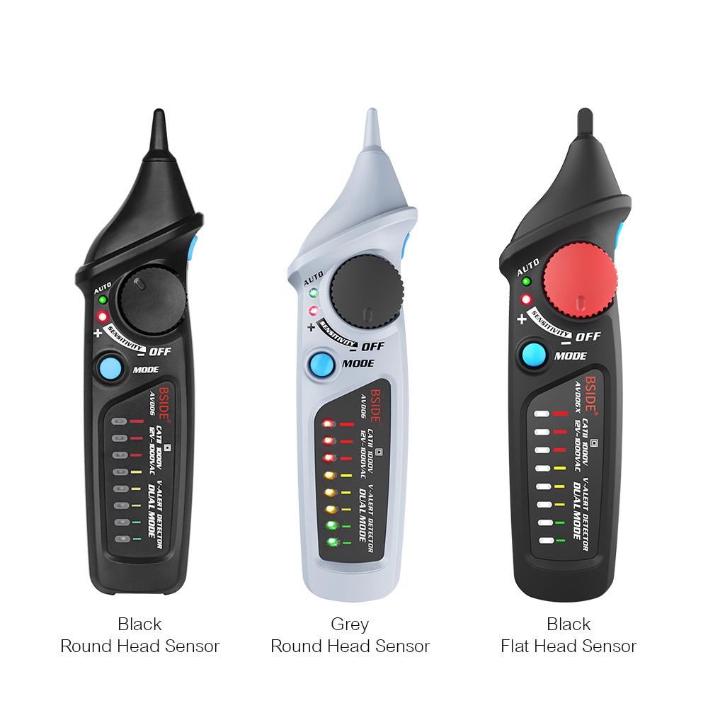 BSIDE Non contact AC Voltage Tester Pen Shaped V Alert Detector Auto Manual Dual Mode NCV Tester Live Wire Check with