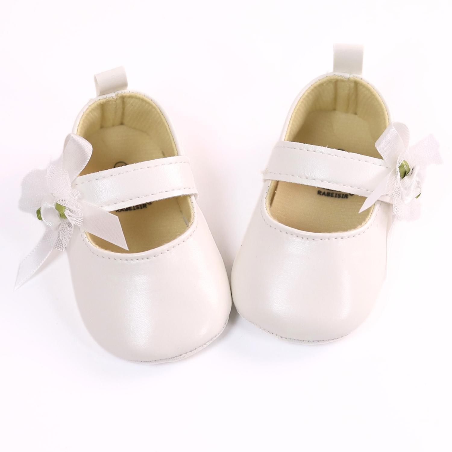 

Baby girl princess shoes 0-18 months baby walking shoes soft sole fashionable versatile single shoe 0-6 Months білий
