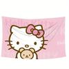 Hello Kitty Tapestry Cartoon Design High Quality Multi Size Flat Print for Home Wall Decor Gift