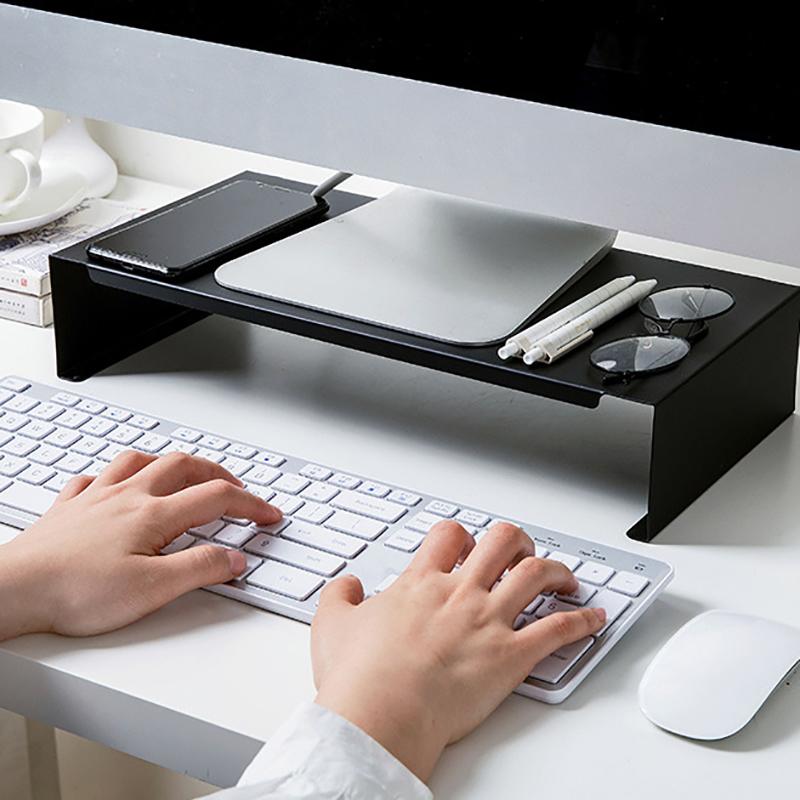 Support de moniteur d'ordinateur en métal avec support de levage pour écran PC, organisateur de rangement pour bureau, claviers, imprimante pour le bureau