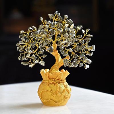 Pyrite Crystal Money Tree – Wealth Attraction Showpiece for Home & Office Décor - Ideal Gift