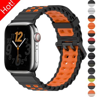 Sports Silicone Strap For Apple Watch Ultra 3/2/1 49mm Band Breathable Bracelet For iWatch 11 10 9 8 7 SE 3 46mm 45mm 44mm 42mm