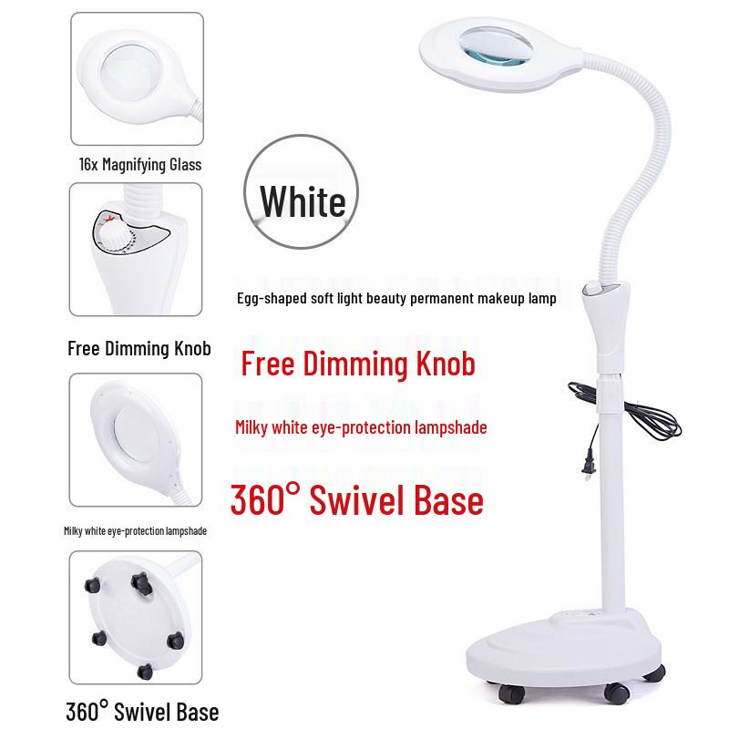 Eyelash LED Beauty Salon Shadowless Floor Lamp for Microblading, Manicure, Eyebrow Tattoo