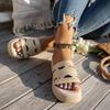 Fashion Summer Plus Size Women's Slippers Rhinestone Wedge Heightening Casual Beach Women's Sandals Fashion Outdoor Leisure Shoes Ladies