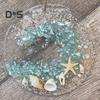 Küsten-Weihnachtsschmuck, hängende Seeglasstücke, Lichtfänger, Strandglas, Sonnenfänger auf Acrylkreis für Fenster, Baumdekoration