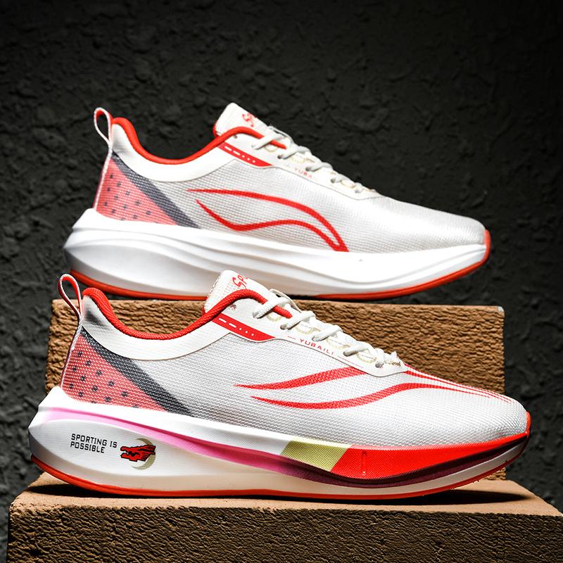 

Ультралегкие мужские кроссовки с мягкой дышащей подошвой, амортизирующие спортивные туфли для мужчин и женщин, кроссовки для марафона 33 красный
