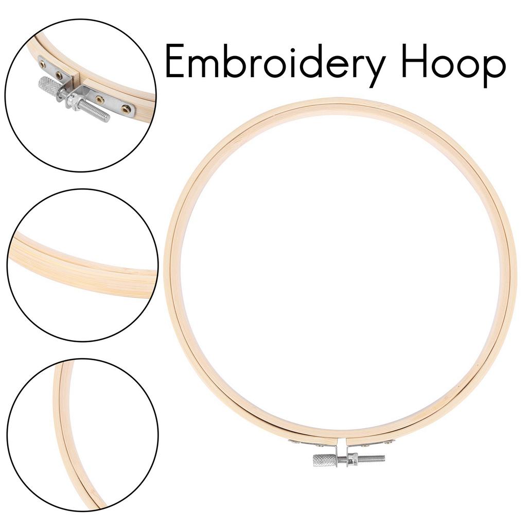 M-Modern-12 Pieces 7 Inch Wooden Embroidery Hoops Bulk Bamboo Circle Cross Stitch Hoop Round Ring For Art Craft Handy Sewing