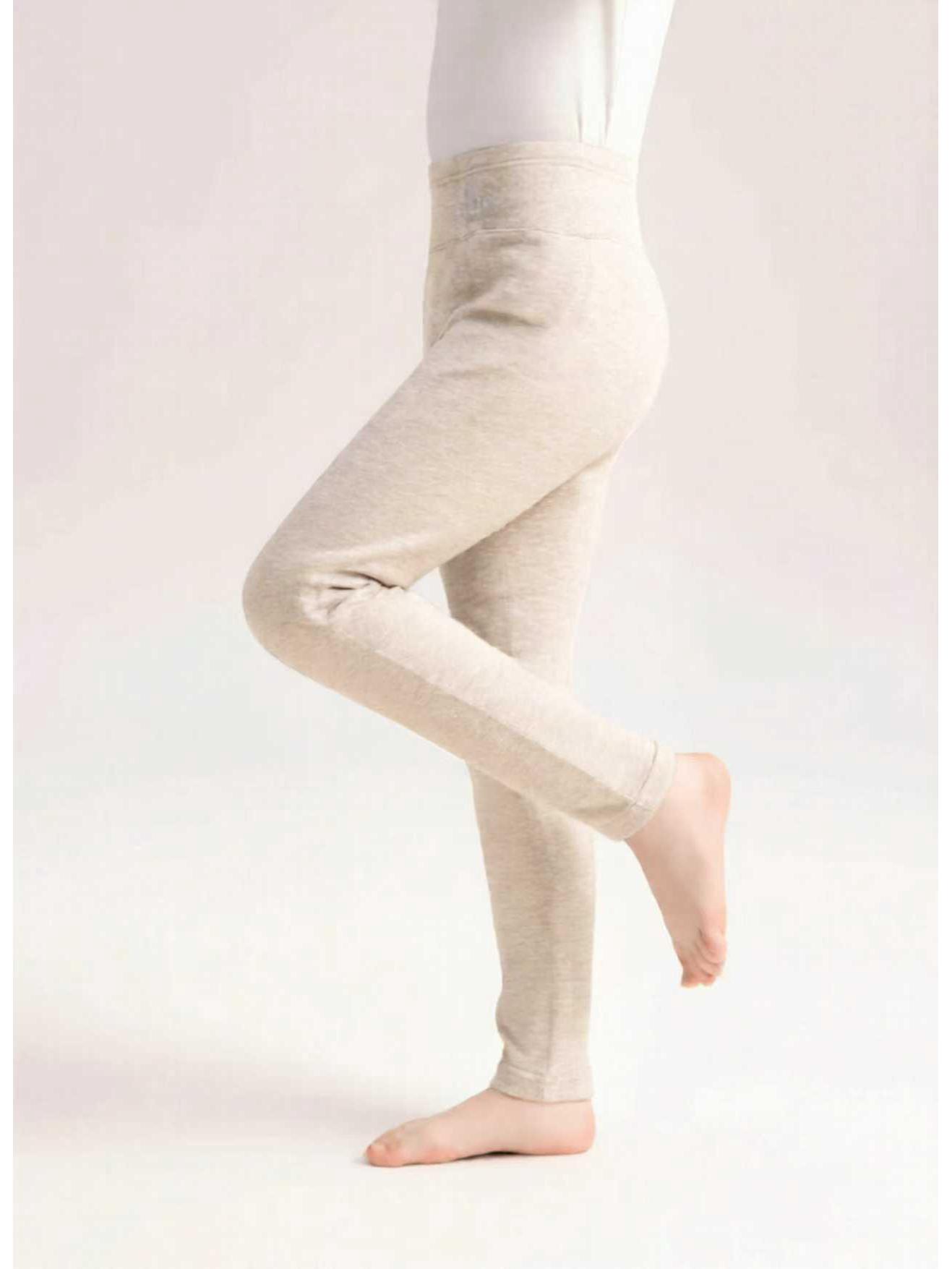 

Girls High-Waisted Thermal Leggings: Silk Wool Blend with Fleece and Cotton for Autumn/Winter 140 cm хакі