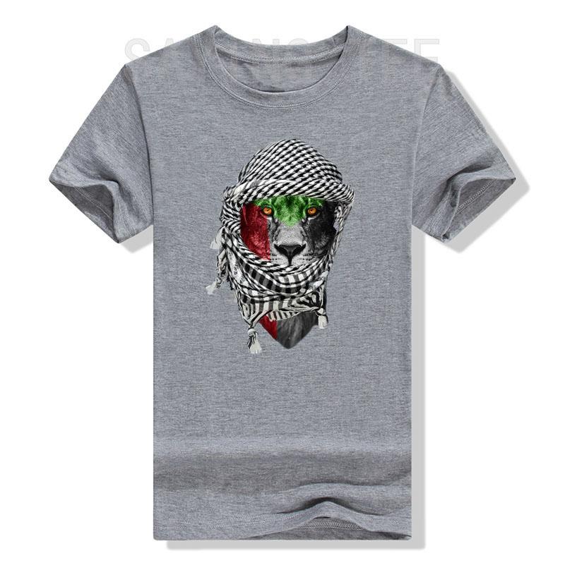 Palestinské lví tričko Humor Vtipné Potisk vlajky Palestiny Grafické tričko Topy Halenky s krátkým rukávem Novinka Dárek Oblečení pro milovníky míru