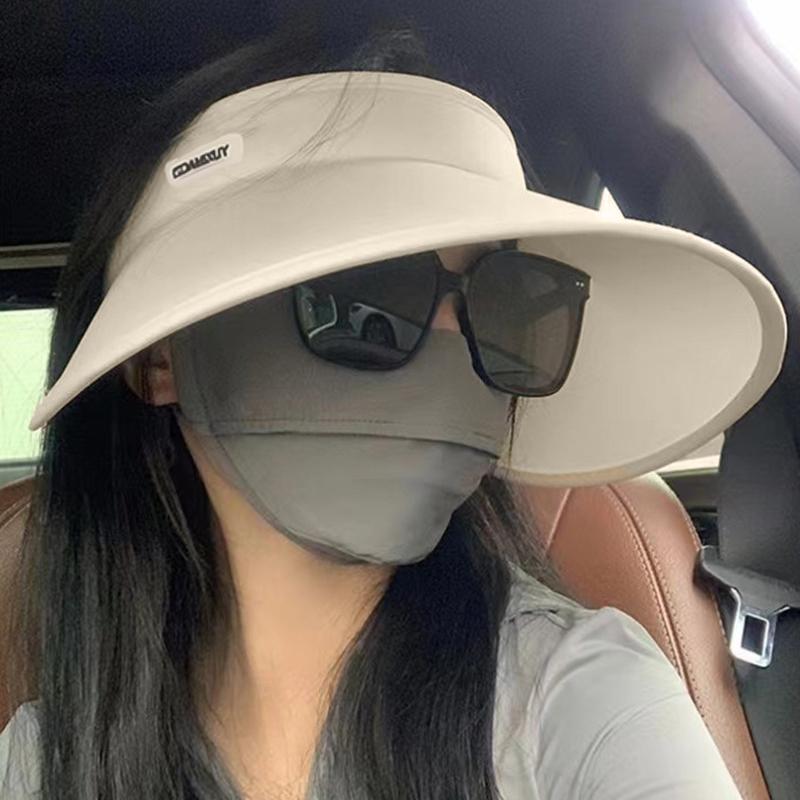 Women'S Summer  Outdoor Wide-Brimmed Ice Silk Sunshade Hat Vent Hat Breathable Sun Hat