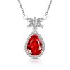 Bow Pendant Waterdrop Necklace High Carbon Diamond Zircon Ice Cut Necklace for Female Clavicle Chain Engagement Gift