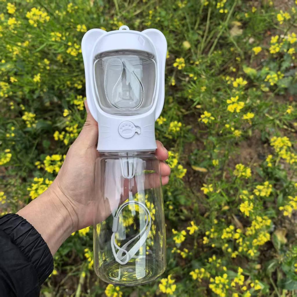 Dual Pet Water & Food Bottle: Portable 2-in-1 Outdoor Drinking Cup & Feeding Bowl for Dogs & Cats