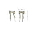 Exquisite Copper Zircon Tassel Bow Earrings - Luxury Style, Versatile and High-End Design for Women