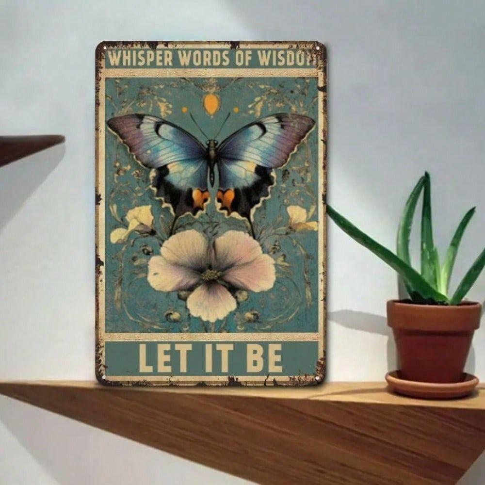 Metal Wall Art Vintage Butterfly Decor for Country Home