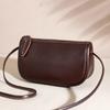 2025 New Vintage Women's Bag, Casual Versatile Crossbody Bag, Genuine Leather Women's Bag, Maillard Small Square Bag, Simple Shoulder Bag