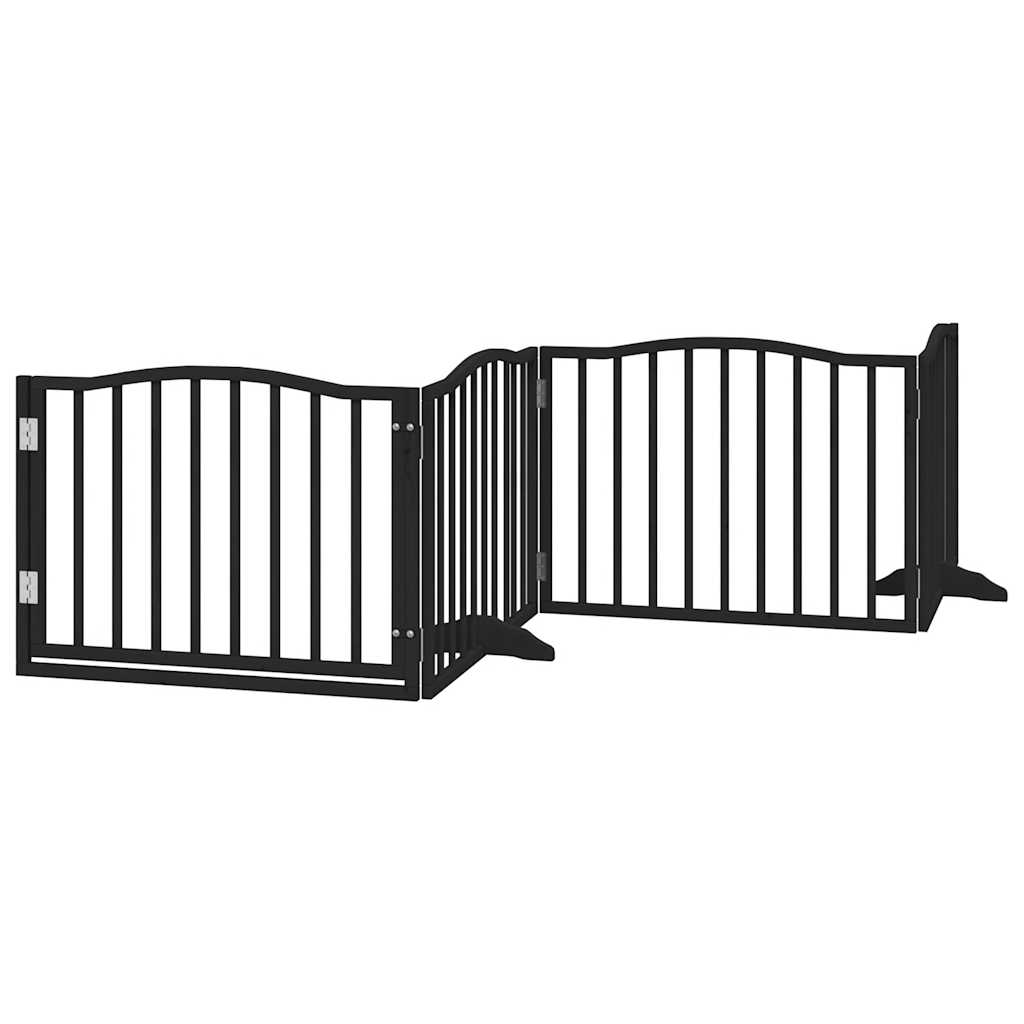 Vidaxl Składana Bramka Dla Psa, Z Drzwiami, 4 Panele, Czarna, 320 Cm