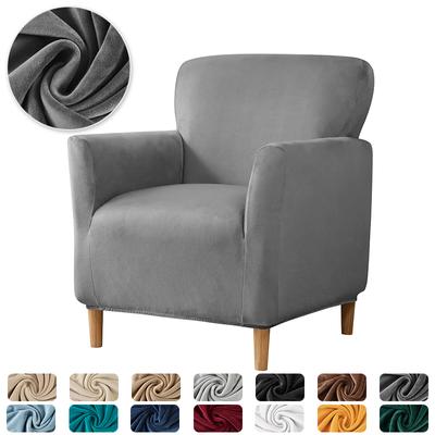 Funda de Sillón de Bañera de Terciopelo Suave Fundas Elásticas para Sillón Club para Sala de Estar Fundas para Sofá Individual Lavables para Hogar Barra de Bar Mostrador Hotel