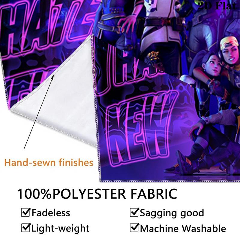 Valorant Game Wall Tapestry Aesthetic Wall Hanging Printed Fabric Blanket Decorative Tapestries for Bedroom Living Room Home Decor