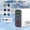240W Multi-Port Fast Charger: 3 USB + 3 PD, European/UK Standard Mobile Charger