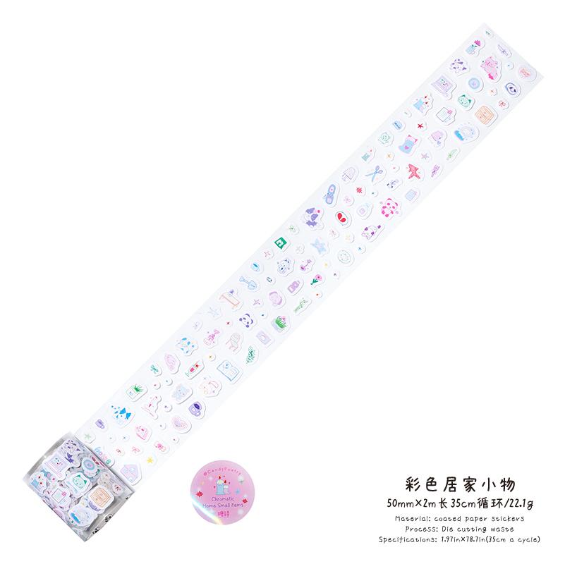

200см/рулон Милая иллюстрация Котенок Животная тема Вырезанная лента Креативная тетрадь Гука Чашка Коллажный материал DIY Декоративная лента