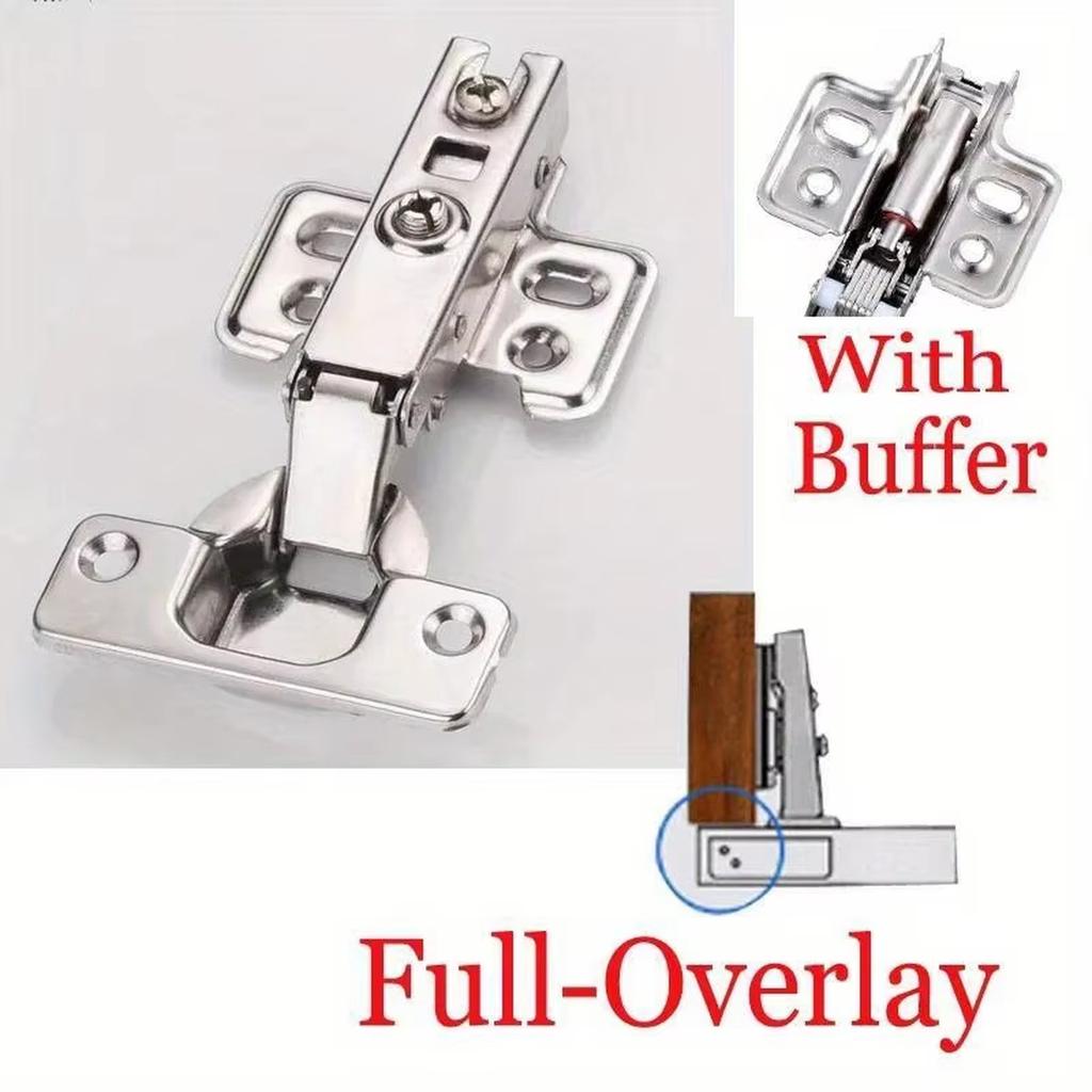 Standard Cold Rolled Steel Cabinet Door Hinge Full Overlay Soft Closing Hydraulic Two-Stage Force Thickened Stainless Steel Hinge Hardware Accessories