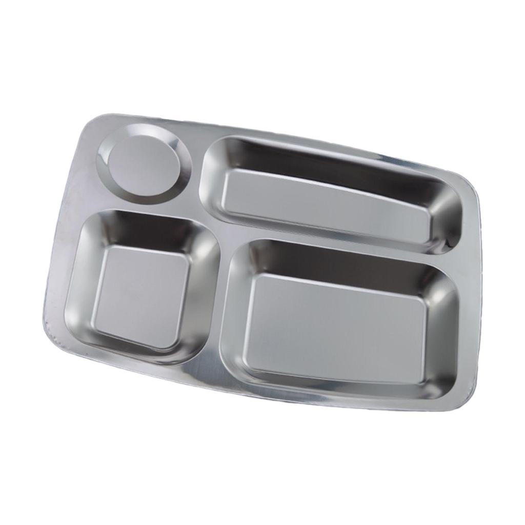 304Stainless Steel Portion Control Plate Divided Plate Compartment Tray Suitable for Home and Business Kitchen Use