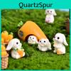 Precious Resin White Rabbit Figurine Adorable For Diy Micro Landscape Decor