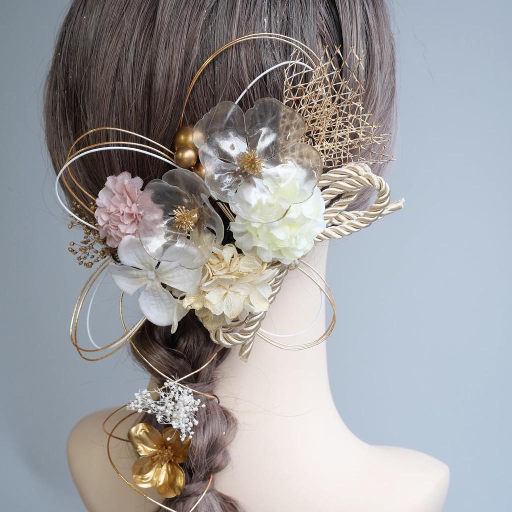 [Lomeri] Artificial Flower Hair Ornament for Coming-of-Age Ceremony, Graduation Ceremony, Furisode Kimono, Wedding, and Traditional Japanese Attire